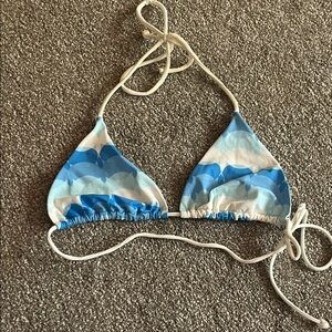Victoria's Secret Blue and White Top Swimwear